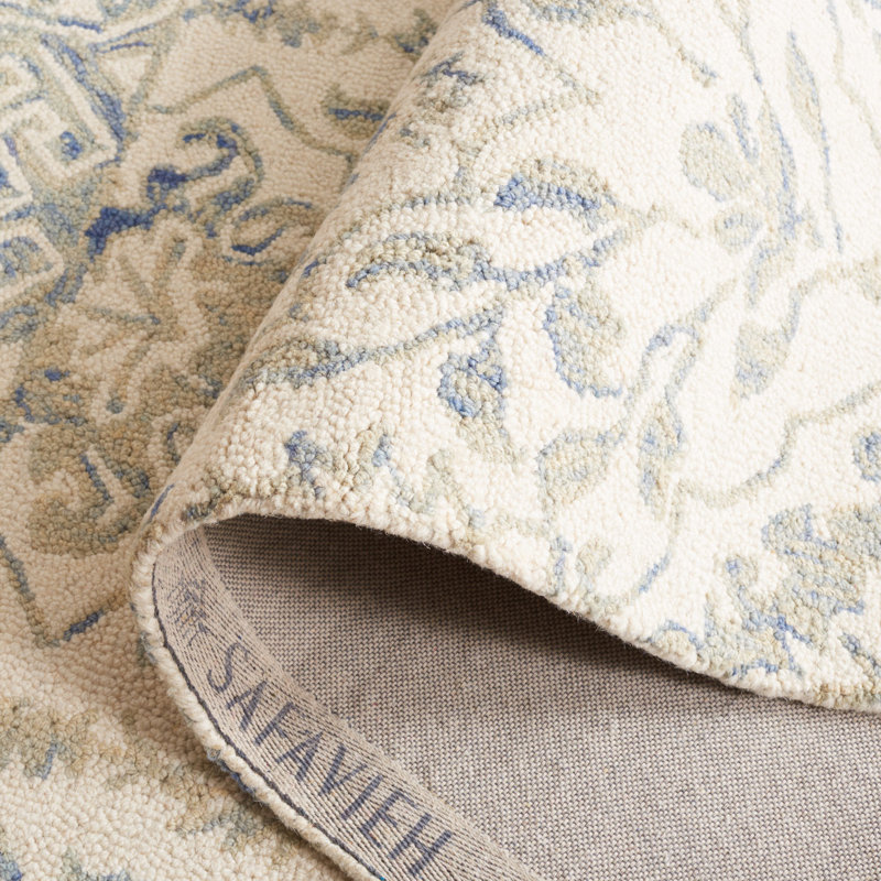 Charlton Home® Pimentel Hand Tufted Wool Blue/Ivory Rug & Reviews Wayfair